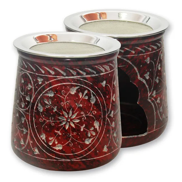 choco-lina-sonne-weihrauchgef-speckstein-rot-bauchig-sieb image 1