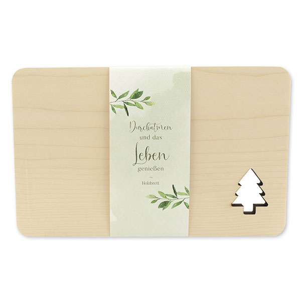 choco-lina-holzbrett-tannenbaum-durchatmen-schneidebrett-holz image 1