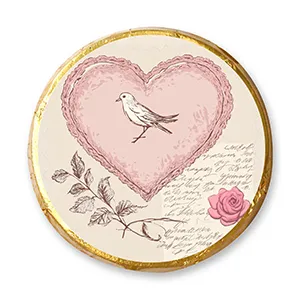 choco-lina-schoko-chocotaler-taube-herz-rosa-schokoladengeschenk image 1