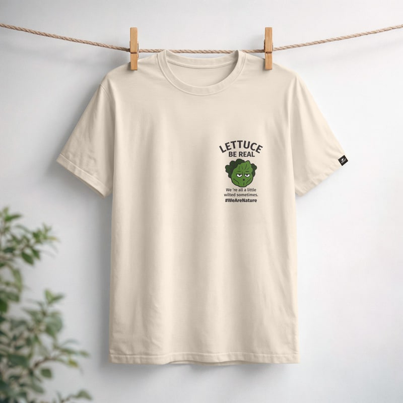 nature-s-finest-lettuce-be-real-t-shirt-shirt-mit-spruch image 1