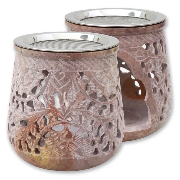 choco-lina-r-uchern-deko-weihrauchgef-speckstein-bauchig-rosa-creme image 1