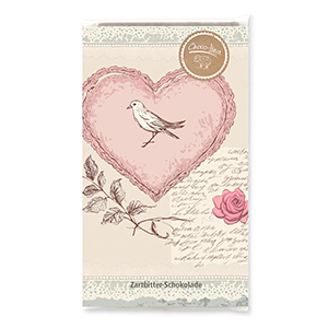 choco-lina-taube-rosa-herz-zartbitterschokolade image 1