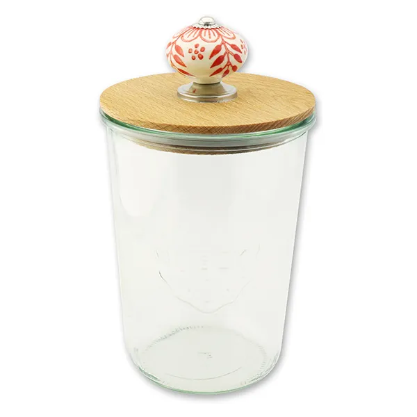 choco-lina-weck-glas-holzdeckel-knopf-850ml-sturzglas image 1