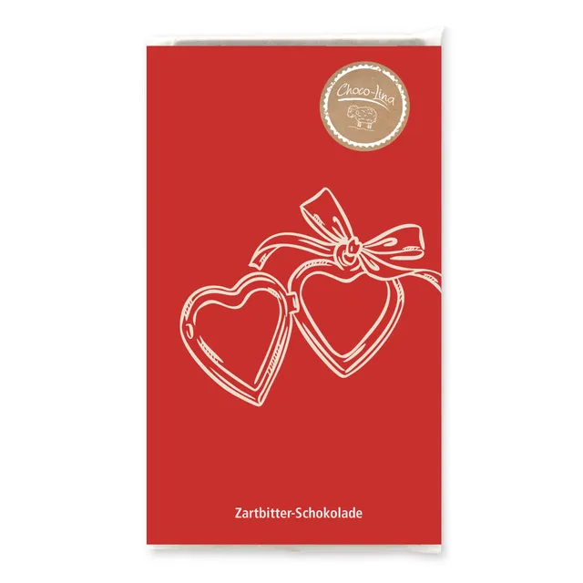 choco-lina-herzen-rot-zartbitterschokolade-tafel image 1