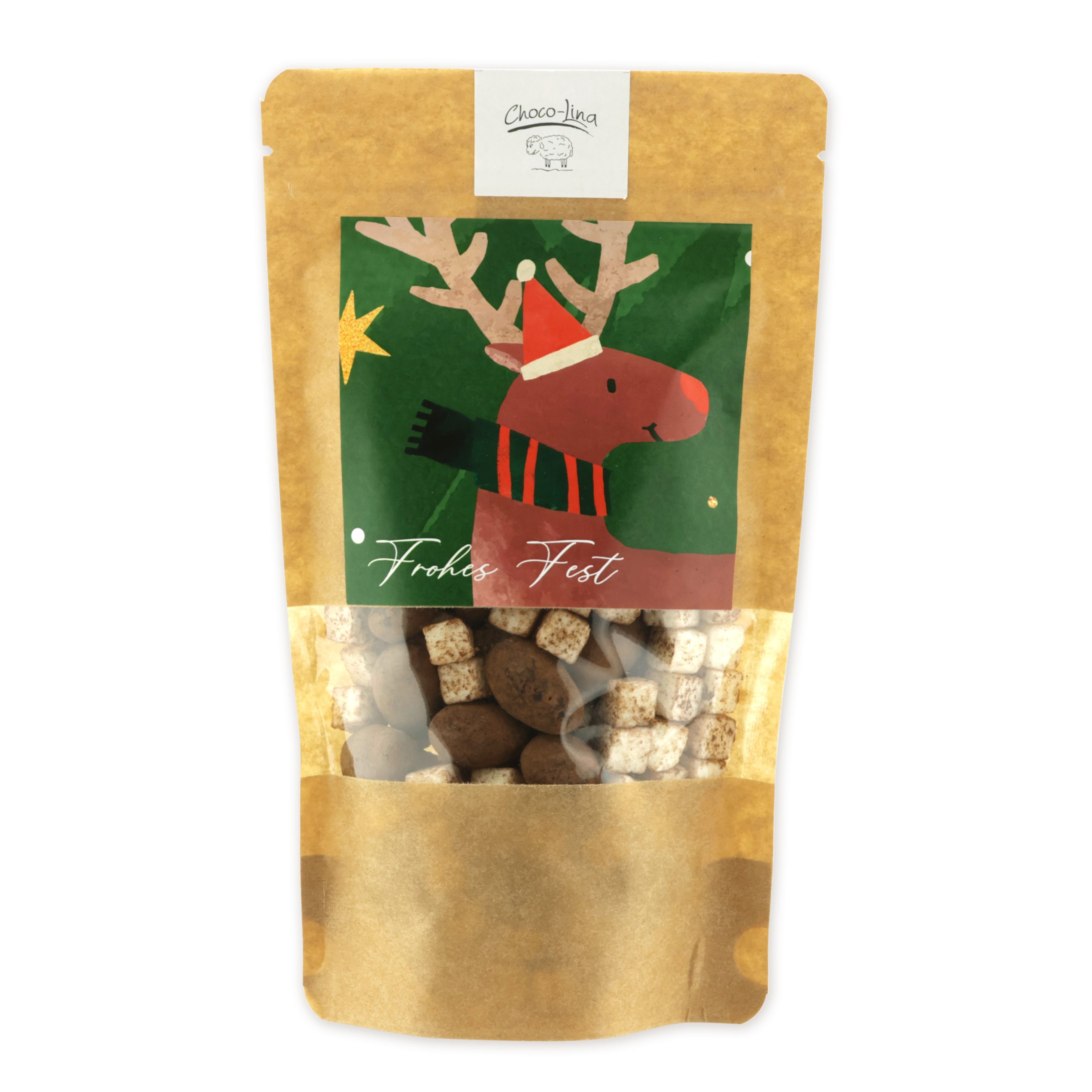 choco-lina-feine-knabberei-mandeln-kakao-vollmilchschokolade-kokos-frohes-fest image 1