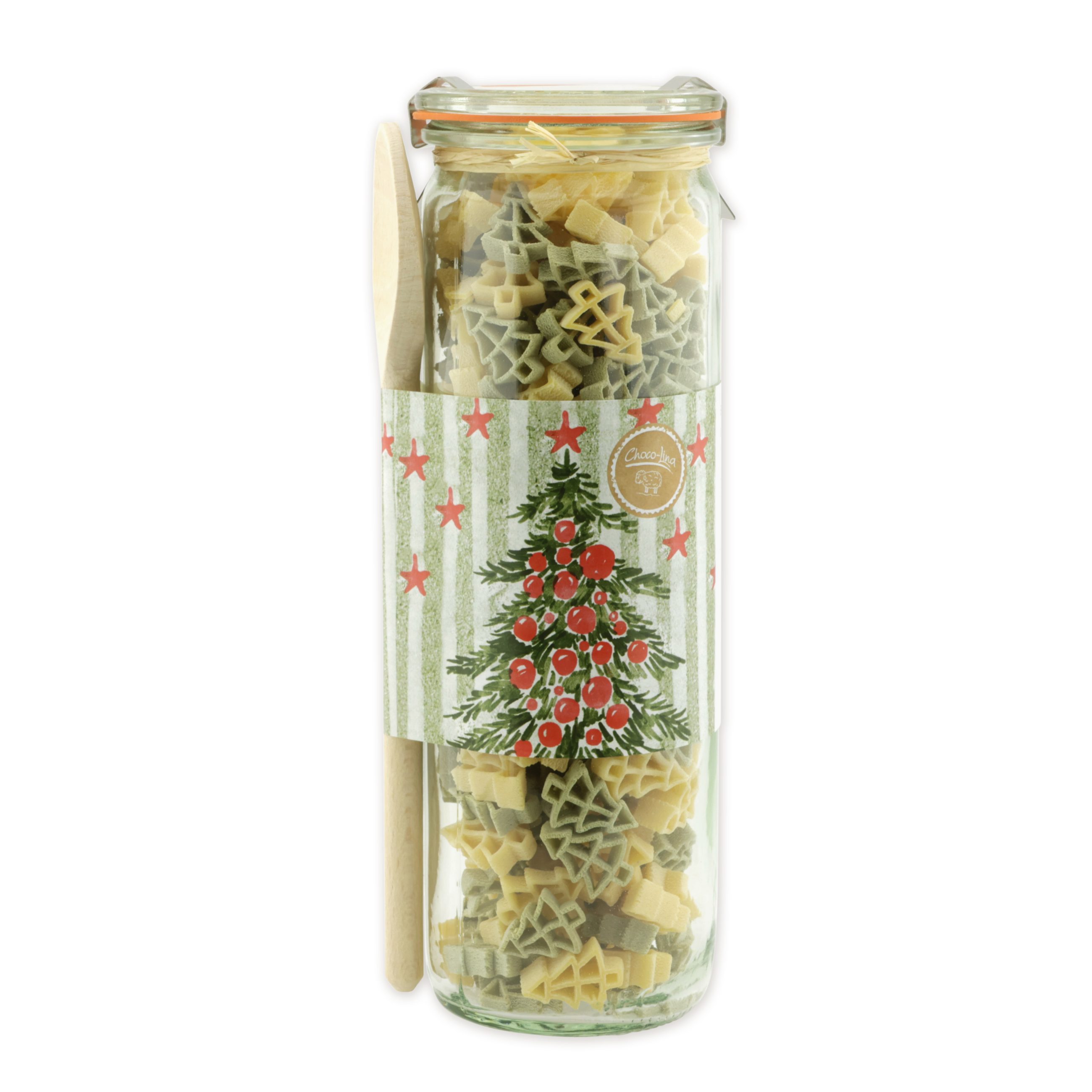 choco-lina-tannenbaum-nudeln-geschenkset-mit-kochl-ffel-klein image 1