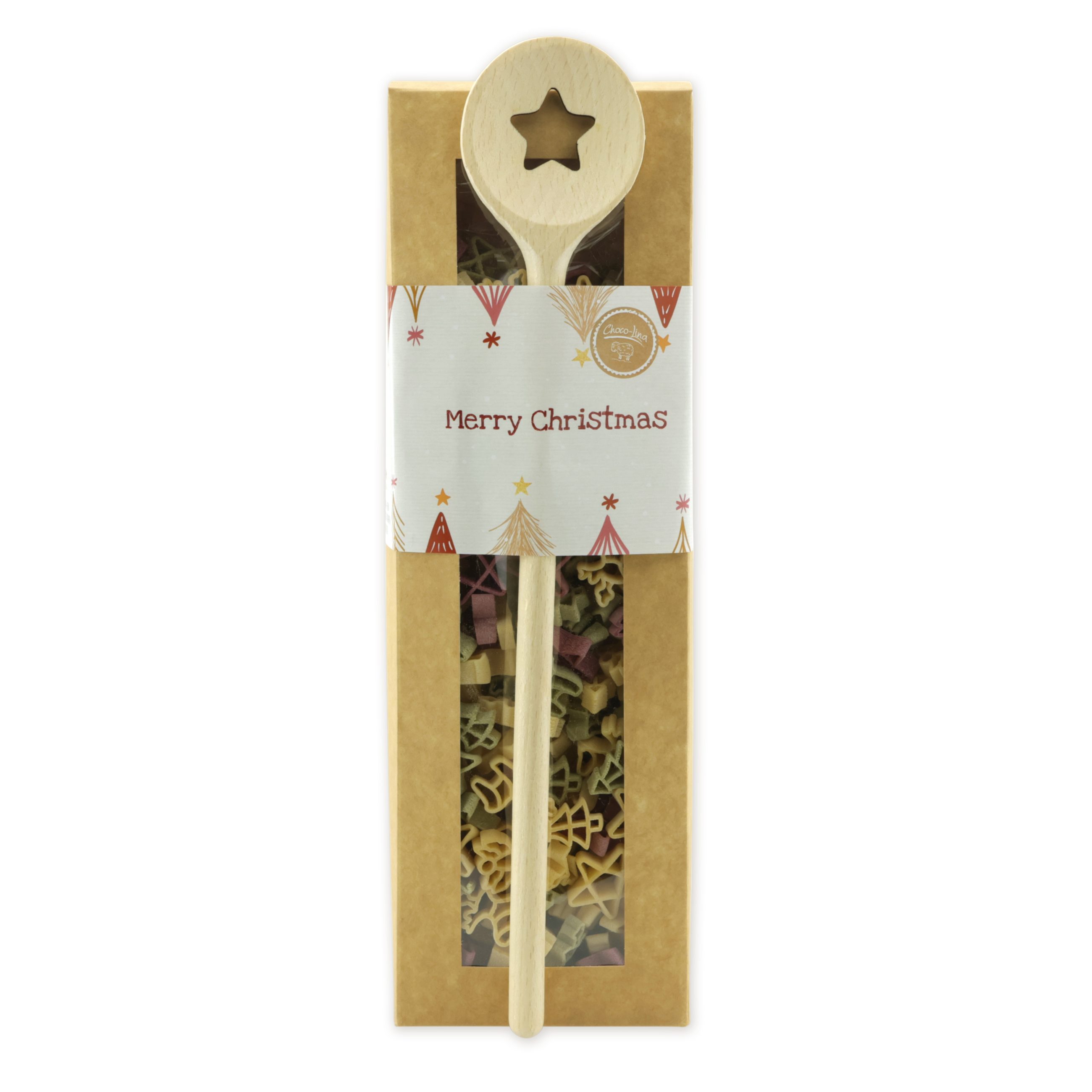choco-lina-nudeln-merry-christmas-geschenkset-pasta-mit-kochl-ffel image 1