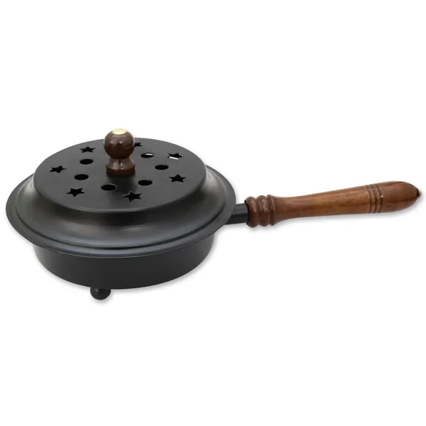 choco-lina-weihrauchpfanne-holzgriff-13cm-r-ucherpfanne-kohle image 1