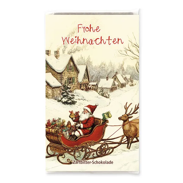 choco-lina-schoko-frohe-weihnachten-schlitten-zartbitter-tafel image 1