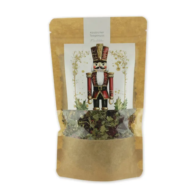 choco-lina-gute-laune-tee-nussknacker-rot-gold-geschenk image 1