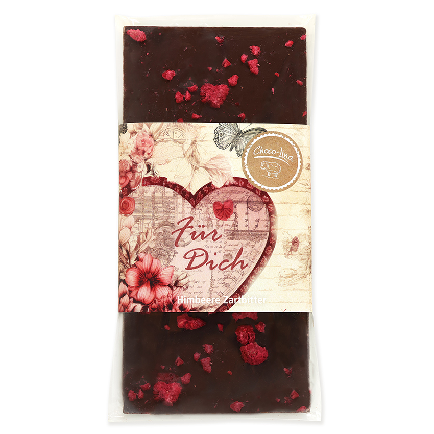 choco-lina-himbeer-vegane-schokolade-bestreut-schoko image 1