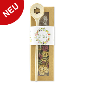choco-lina-nudeln-geschenkset-blumen-f-r-dich-gro-mit-kochl-ffel image 1