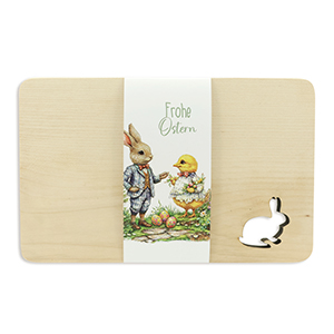 choco-lina-frohe-ostern-holzbrett-hase-osterdeko image 1
