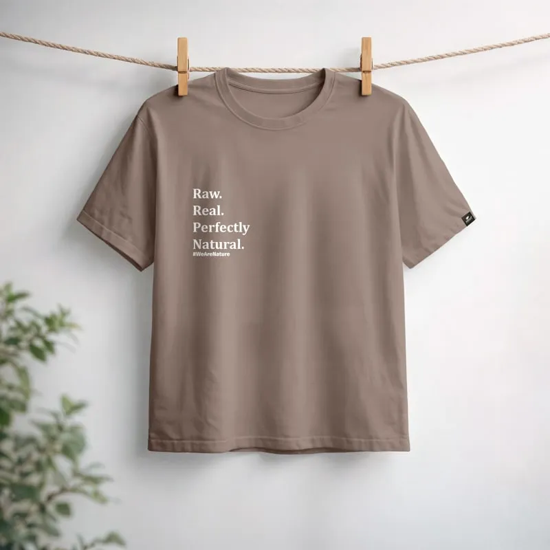 nature-s-finest-raw-real-perfectly-natural-t-shirt-mit-aufdruck image 1