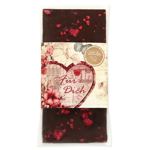 choco-lina-himbeer-vegane-schokolade-bestreut-schoko image 1