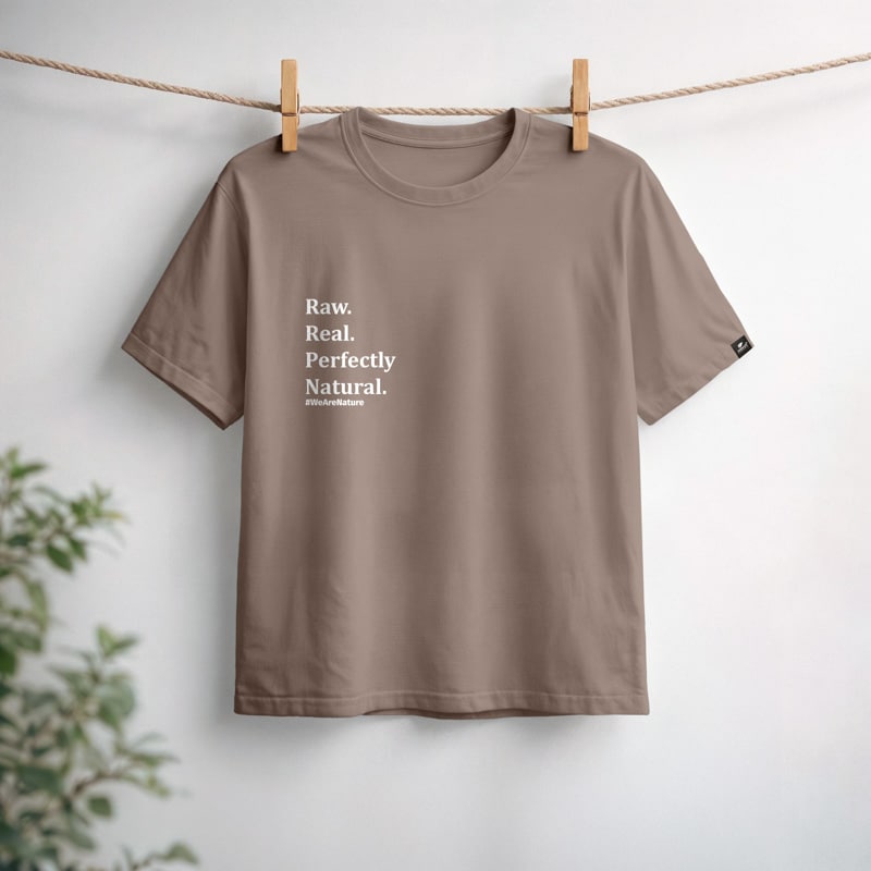 nature-s-finest-raw-real-perfectly-natural-t-shirt-mit-aufdruck image 1