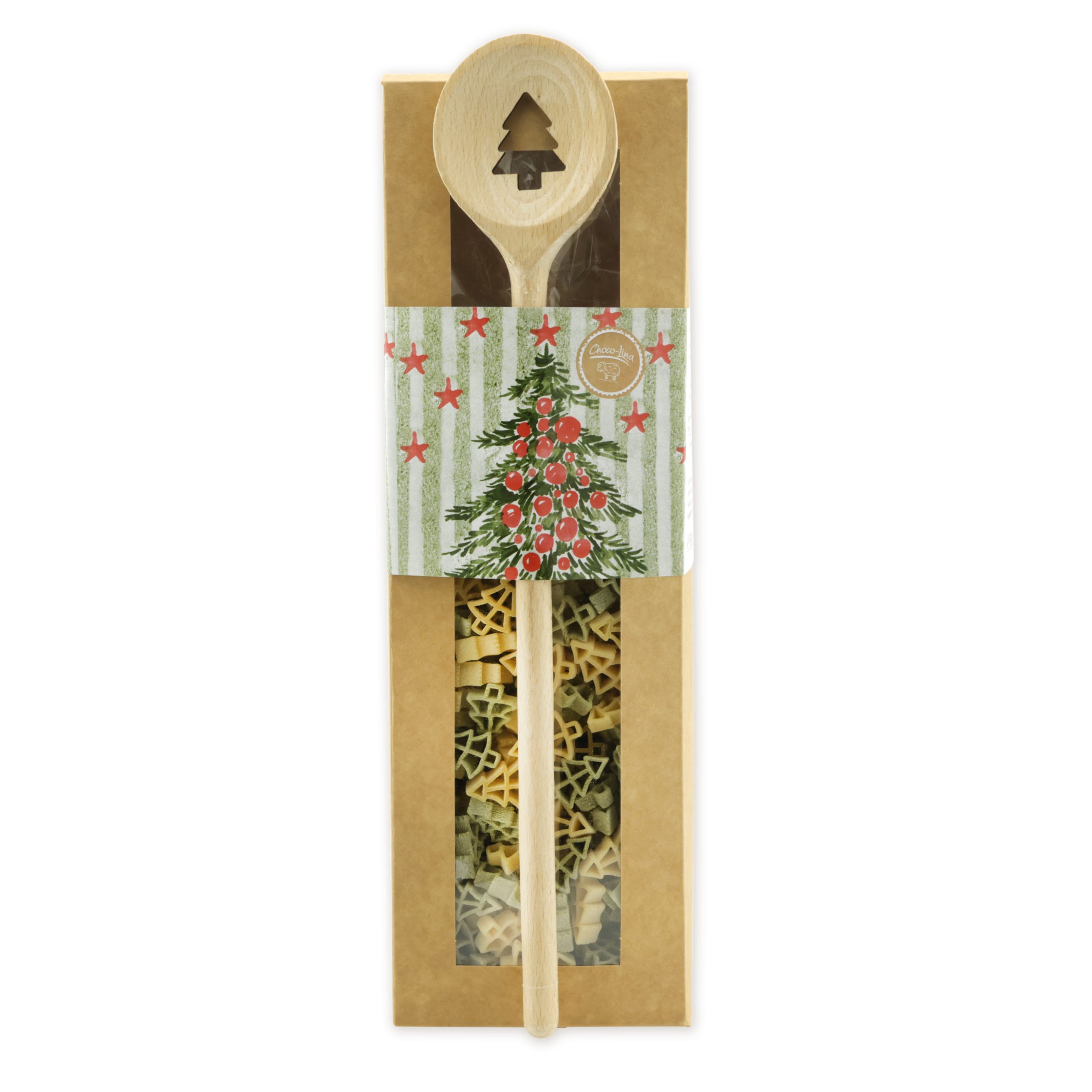choco-lina-tannenbaum-nudeln-geschenkset-mit-kochl-ffel image 1